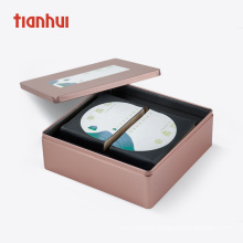 Tianhui Custom Logo Square Tin Container Tea Gift Box Metal Can